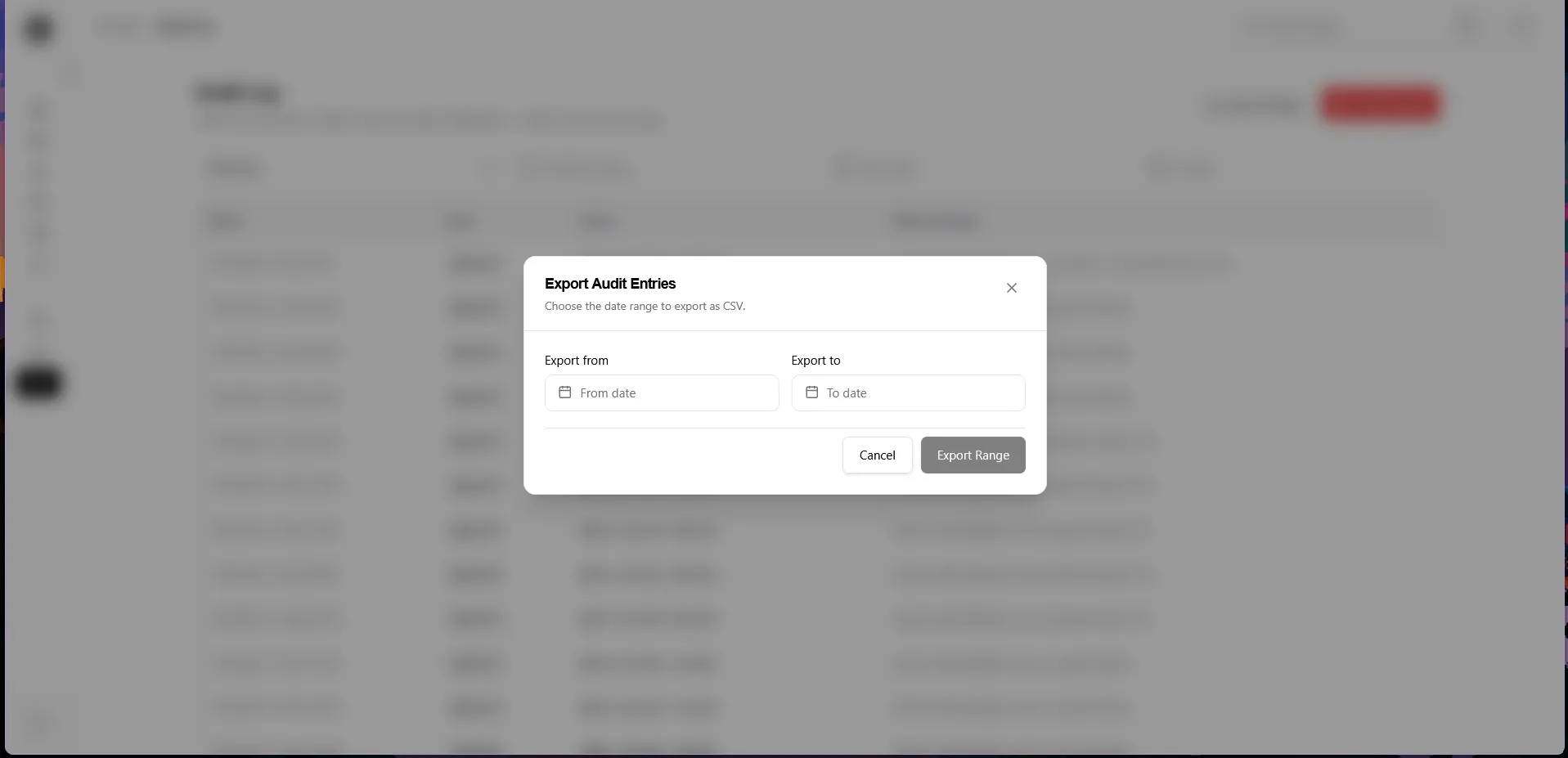 Audit export
